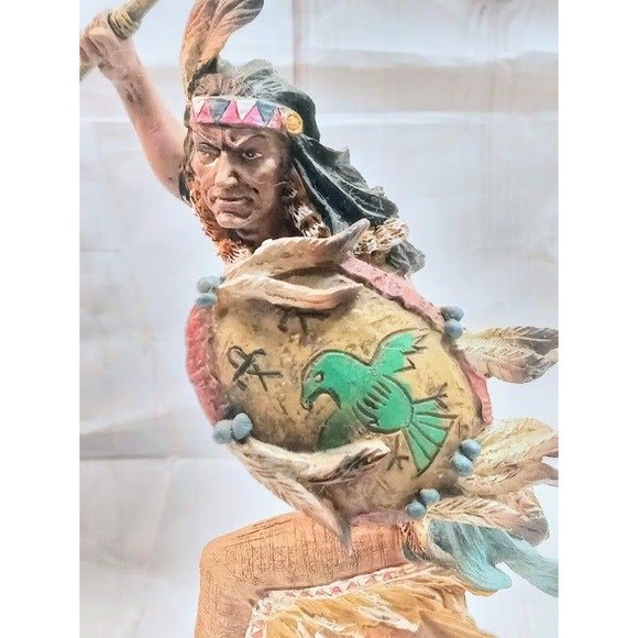Vtg Statue Of Native American War Chief - Picture 5 of 9